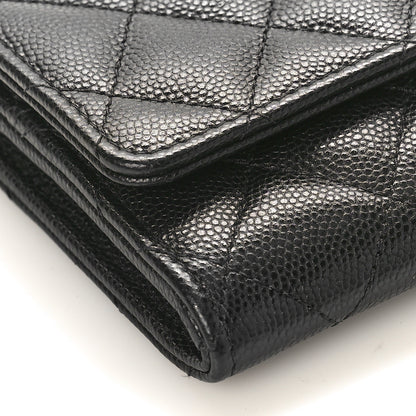 Chanel Caviar Quilted Crystal CC Large Gusset Flap Wallet Black 8 of 10