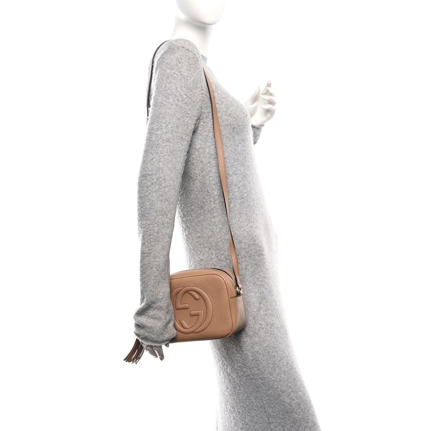 Gucci Pebbled Calfskin Small Soho Disco Bag Camelia 2 of 12