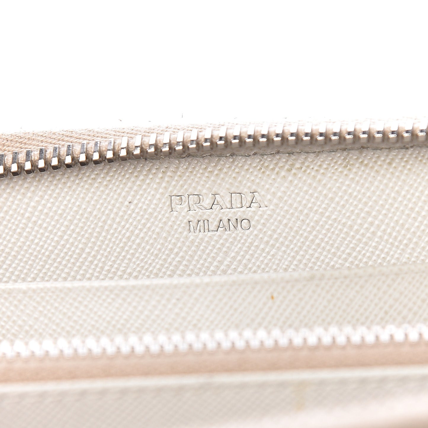 Saffiano Vernice Crystal Studded Zip Around Wallet White