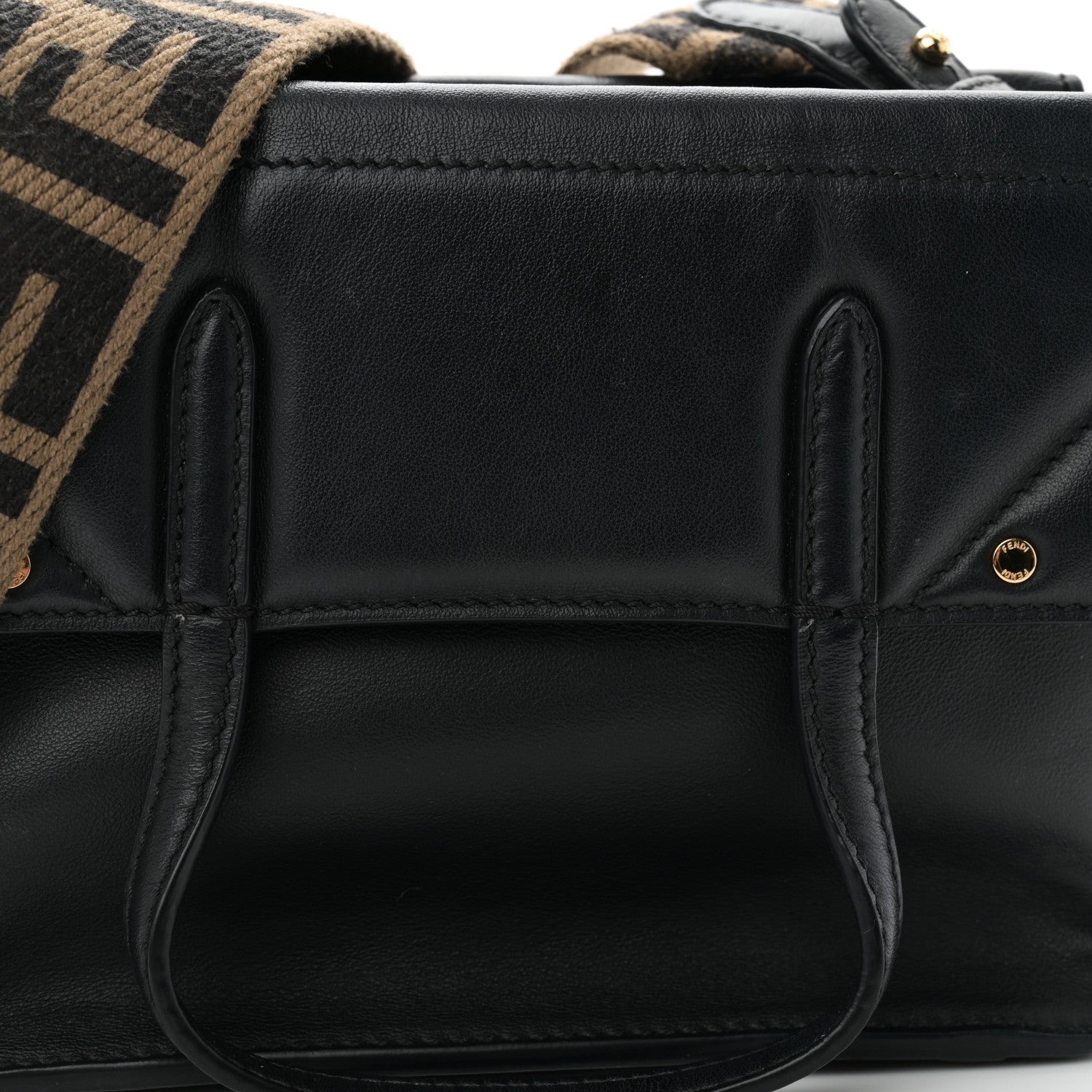 Fendi Vitello Grace Matte Small Flip Tote Black 7 of 9