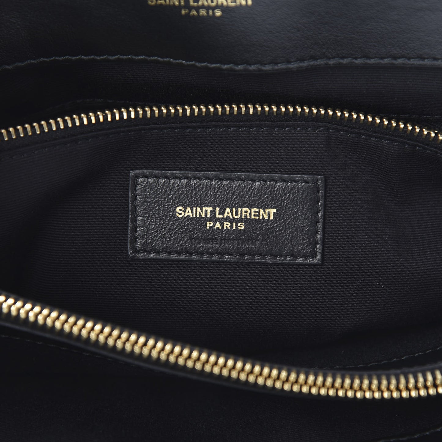 Calfskin Y Quilted Monogram Large Loulou Chain Satchel Black
