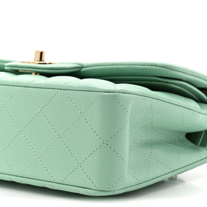 Chanel Caviar Quilted Small Double Flap Light Green 9 of 11