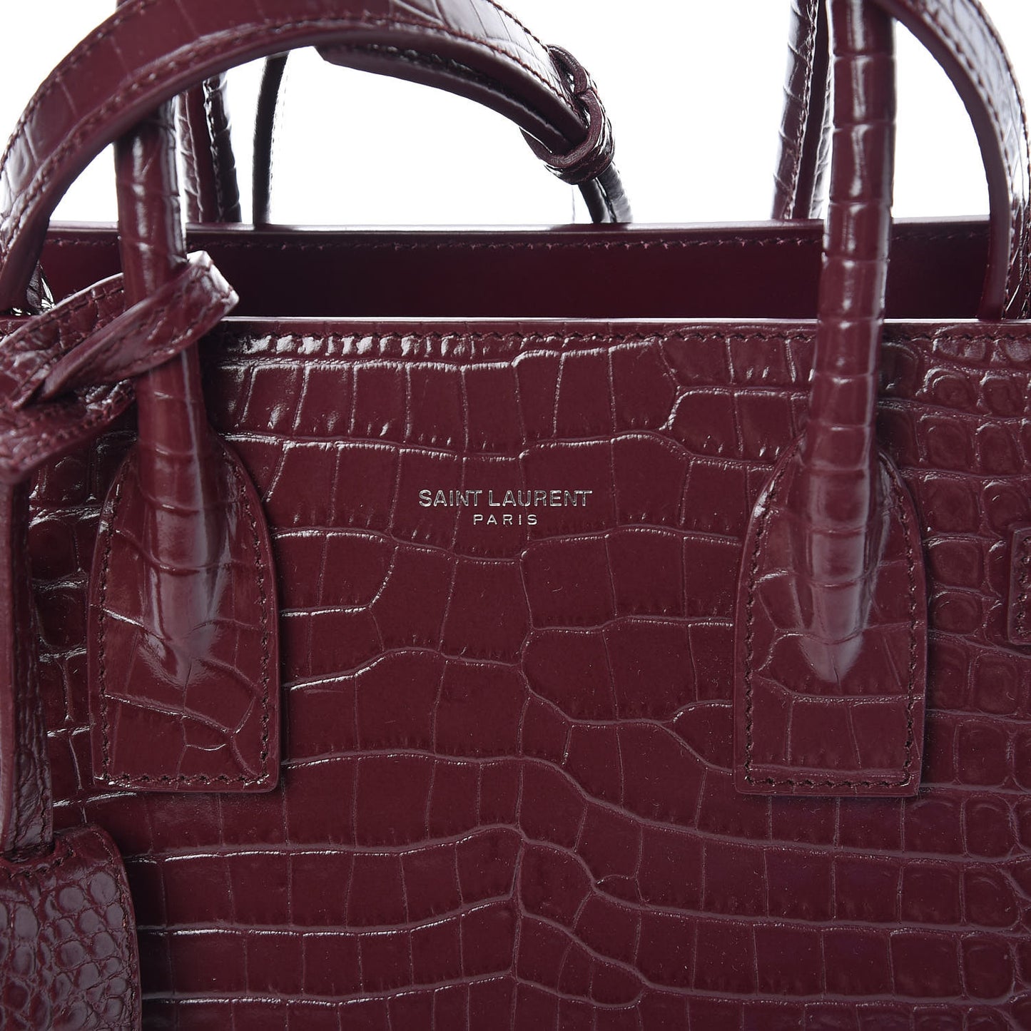 Calfskin Crocodile Embossed Baby Sac De Jour Rouge