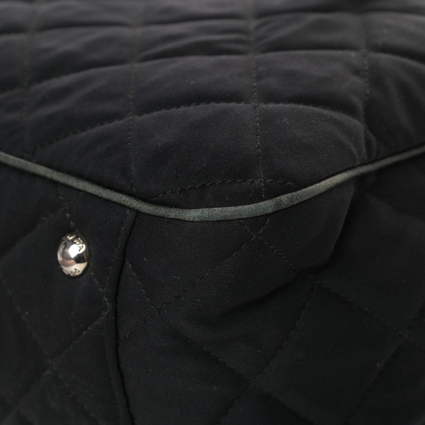 Nylon Tessuto Impuntu Quilted Bowler Black