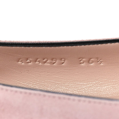 Gucci Kid Scamosciato Pearly GG Marmont Fringe Flats 36.5 Crystal Pink 9 of 10