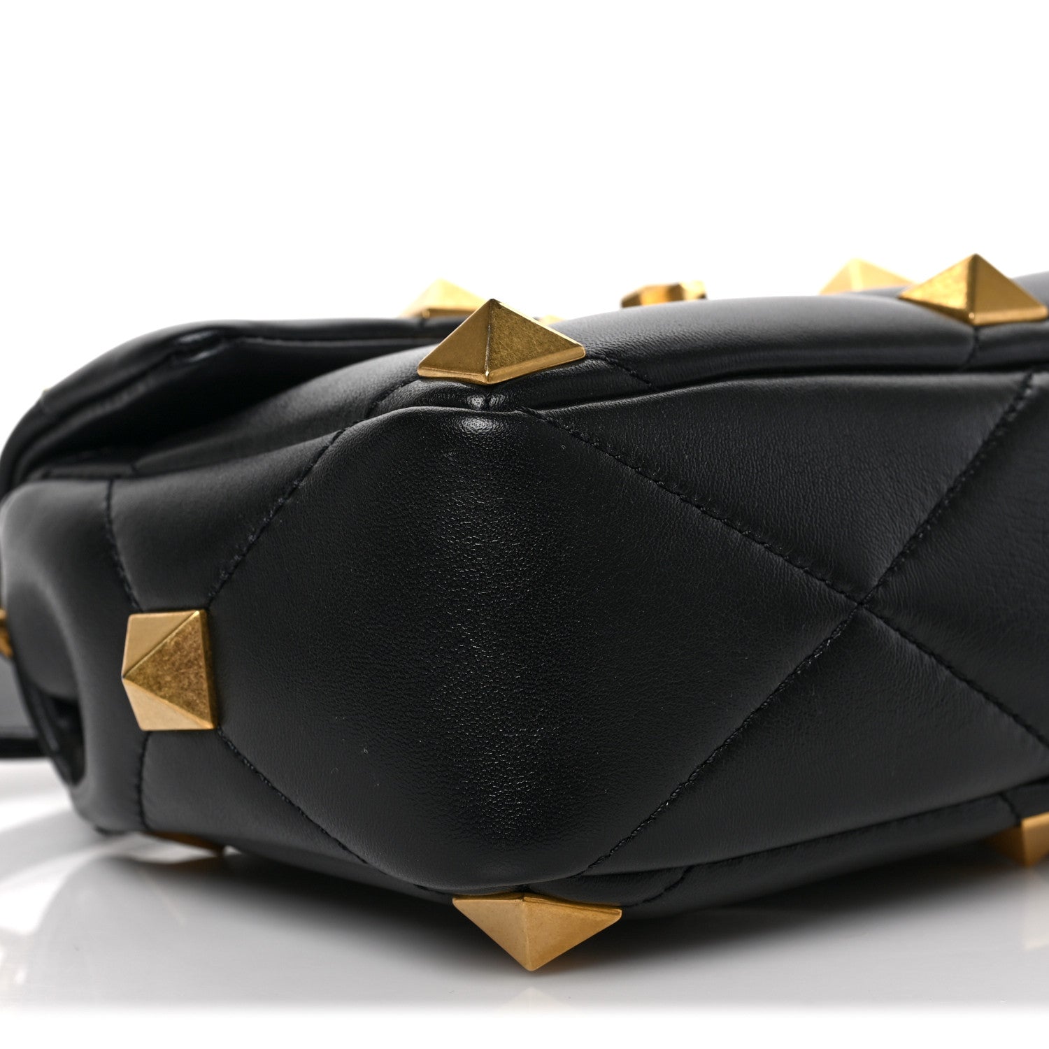 Valentino Garavani Nappa Medium Roman Stud Shoulder Bag Black 7 of 8