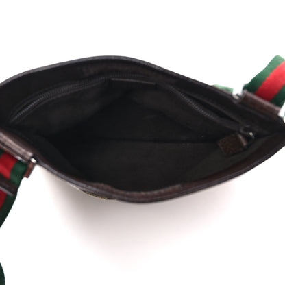 Gucci GG Monogram Web Messenger Crossbody Bag Dark Brown 4 of 8
