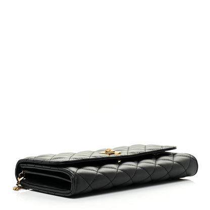 Versace Lambskin Quilted Medusa Wallet On Chain Crossbody Black 4 of 23