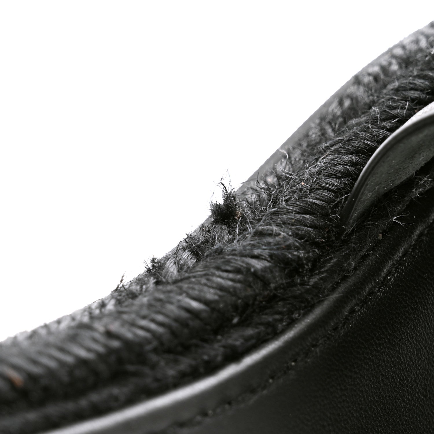 FASHIONPHILE Lambskin Espadrille Mule Sandals 37 Black 9 of 9