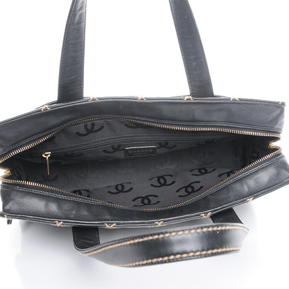 Chanel Calfskin Contrast Stitch Surpique Bowler Black 5 of 15