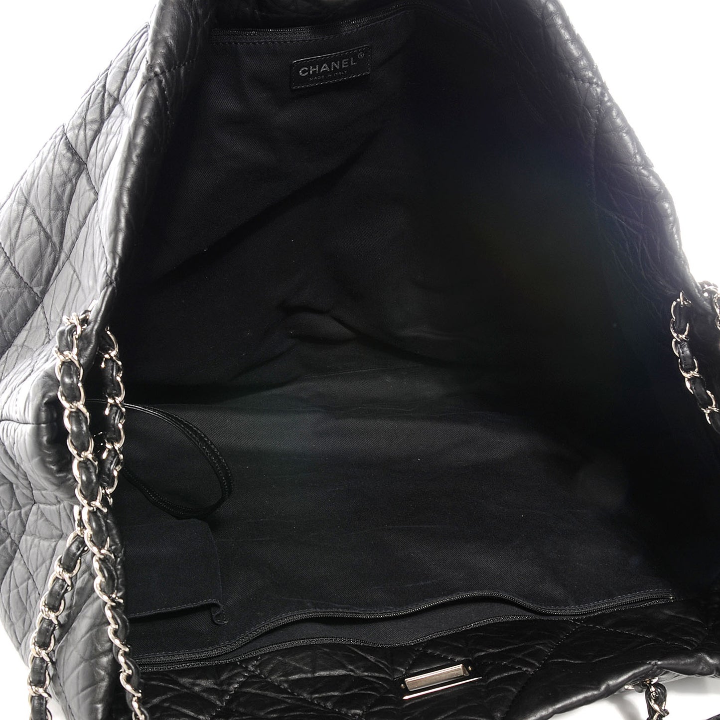 Aged Calfskin Large Reissue Drawstring Tote Black