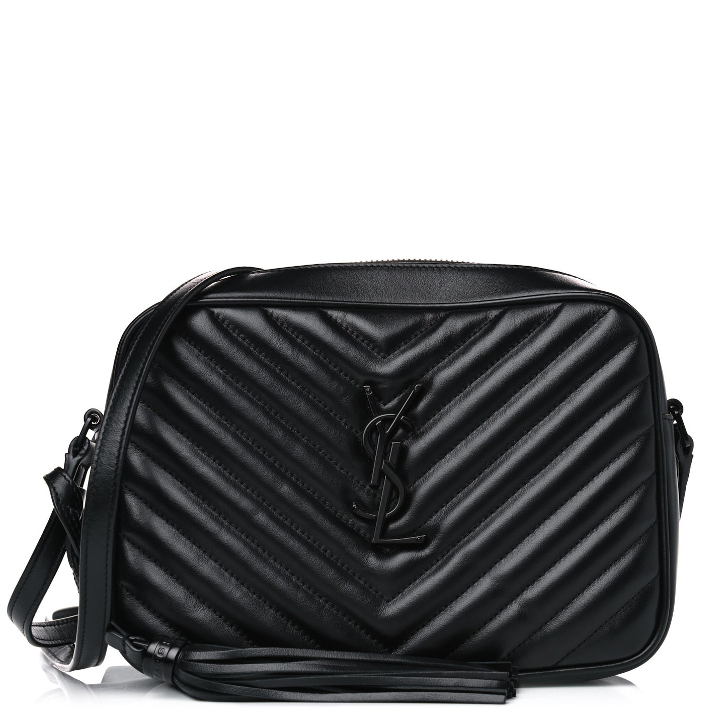Calfskin Matelasse Monogram Lou Camera Bag Black