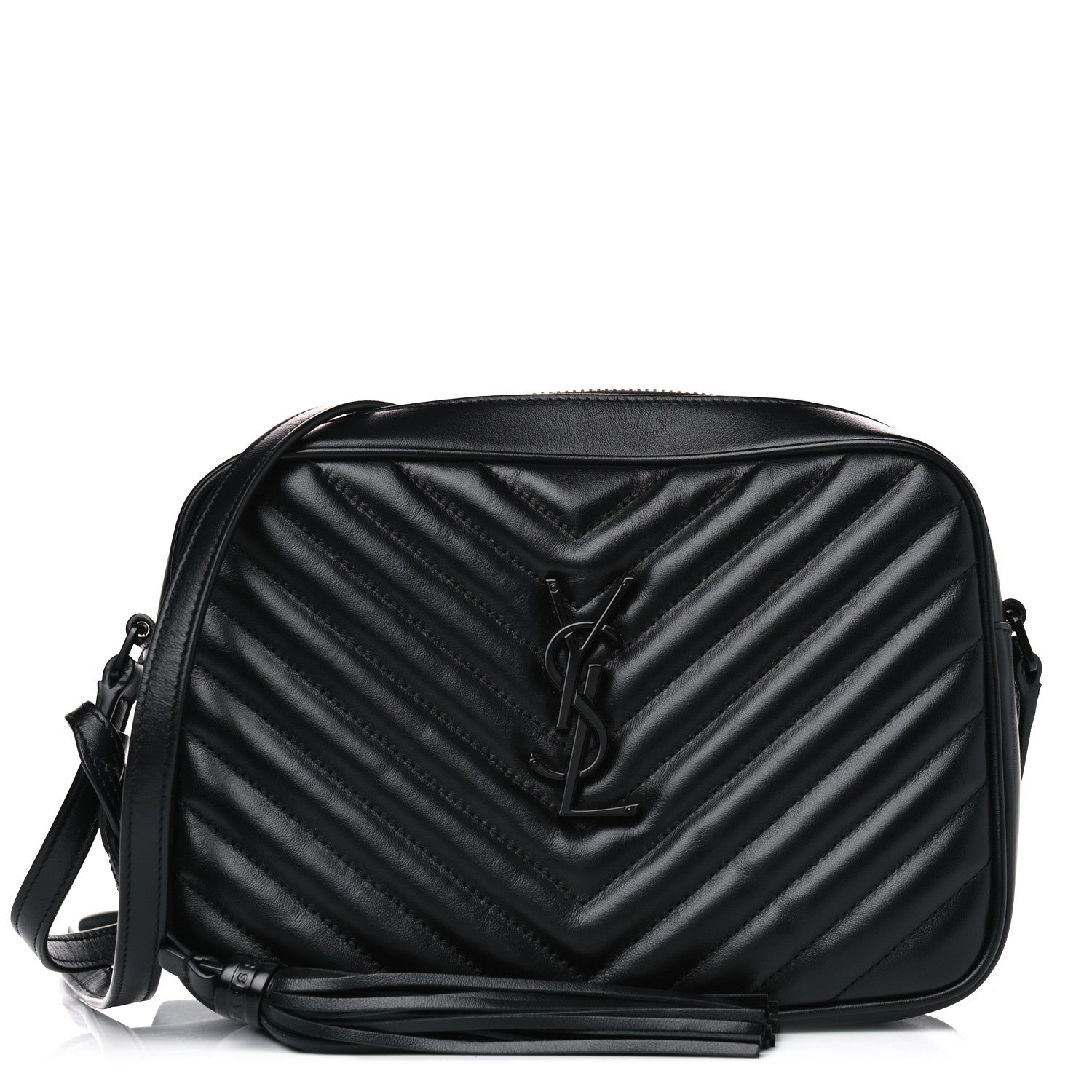 Saint Laurent Calfskin Matelasse Monogram Lou Camera Bag Black 1 of 5