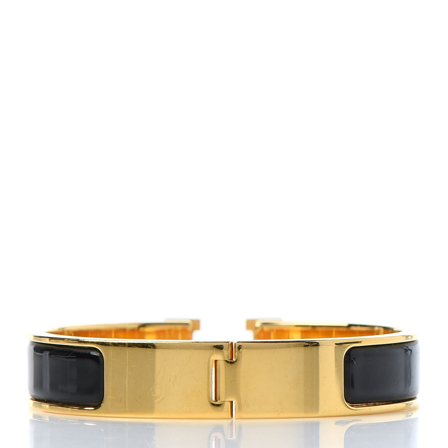Enamel Narrow Clic Clac H Bracelet PM Black