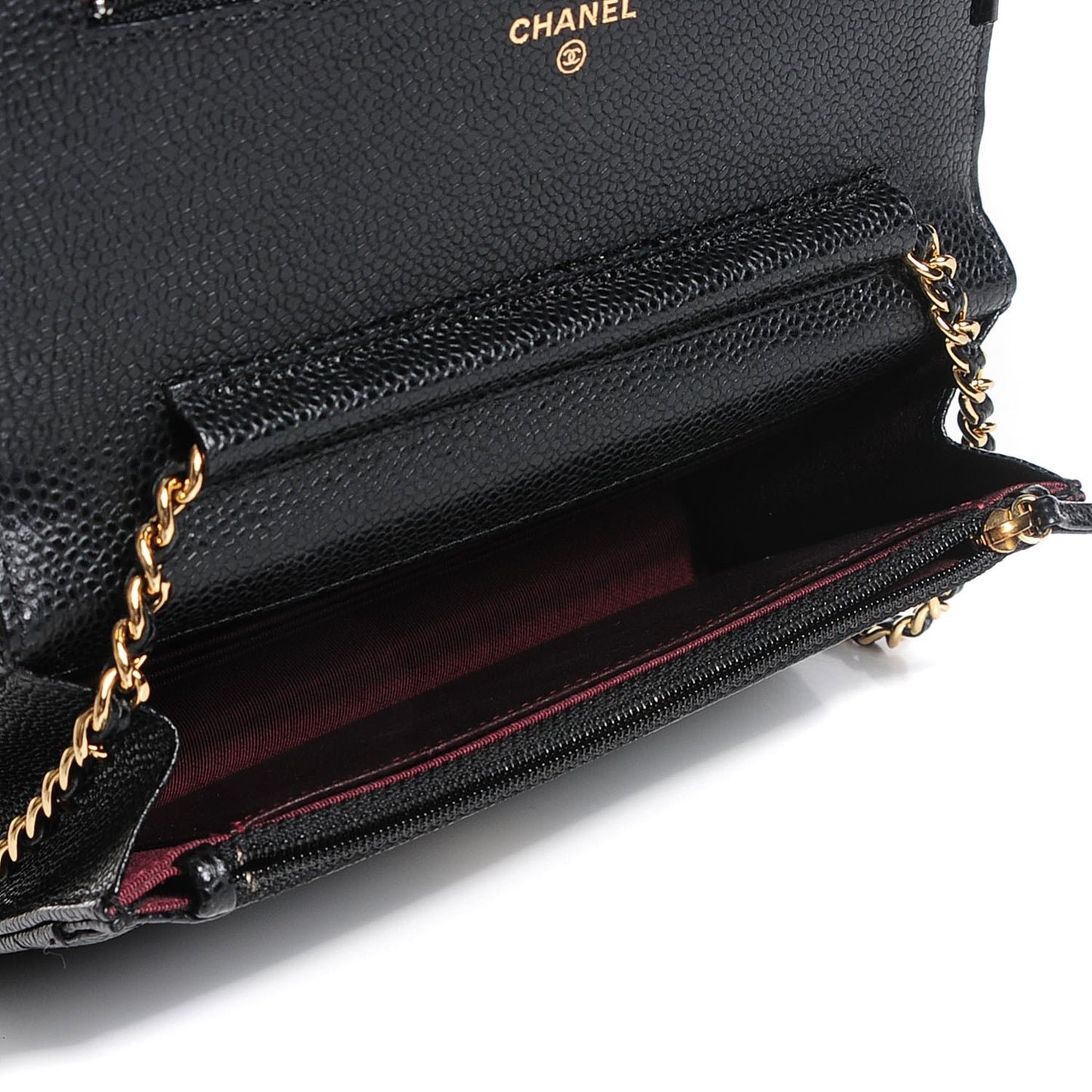 Caviar Quilted Wallet On Chain WOC Black