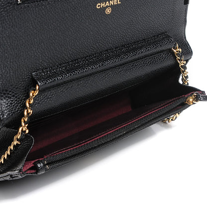 Chanel Caviar Quilted Wallet On Chain WOC Black 6 of 9