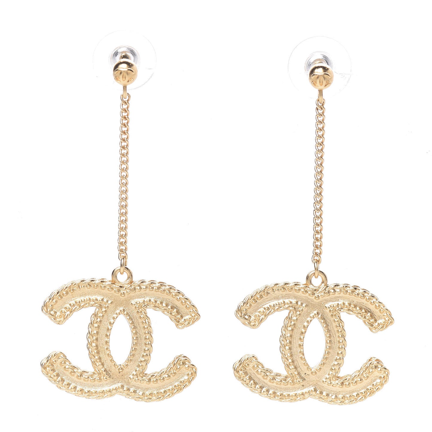 CC Drop Earrings Matte Gold