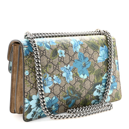 Gucci GG Supreme Monogram Blooms Print Embroidered Small Dionysus Shoulder Bag Blue Taupe 3 of 10