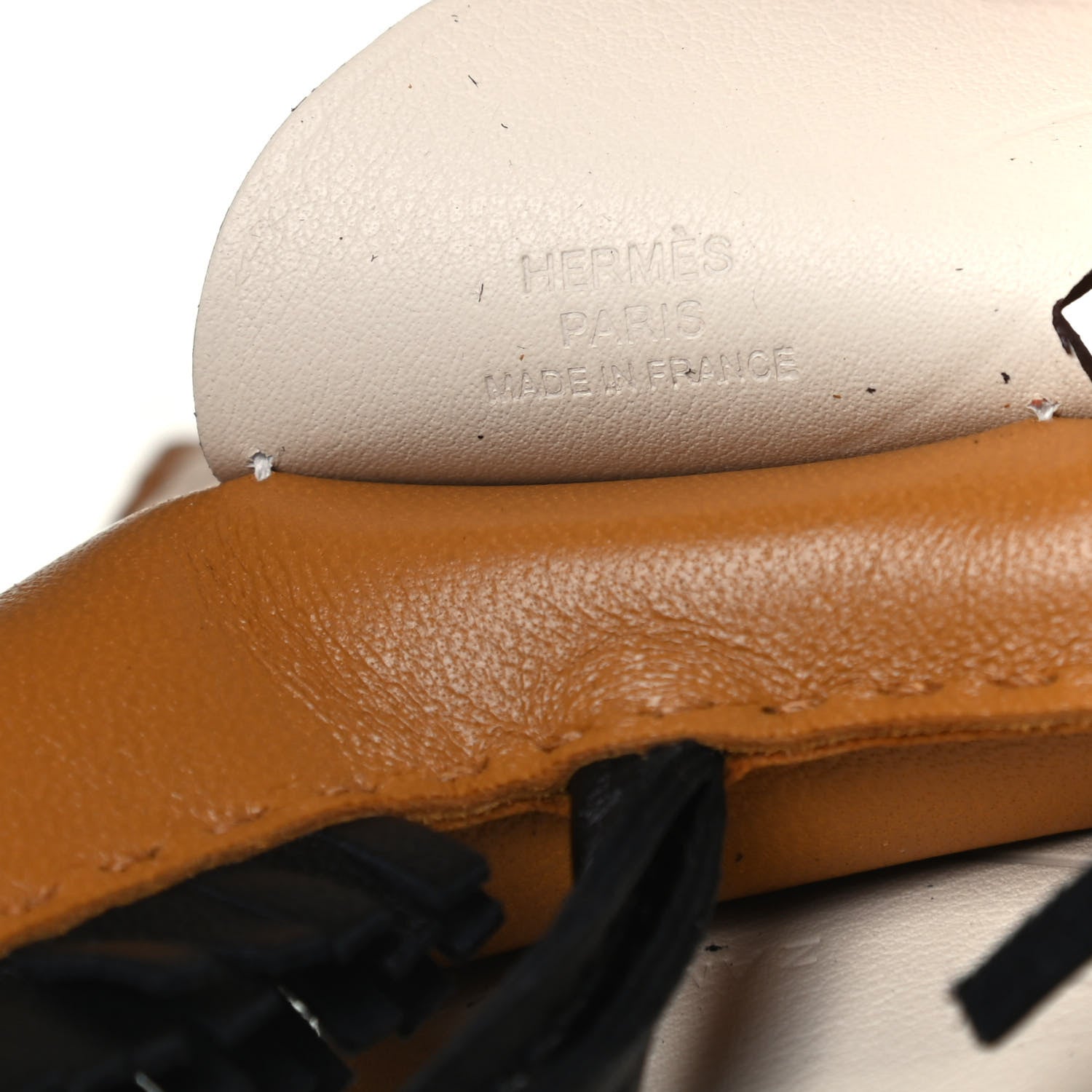 Hermes Milo Lambskin Grigri Rodeo Pegase Horse Bag Charm MM Sesame Black Nata 3 of 3