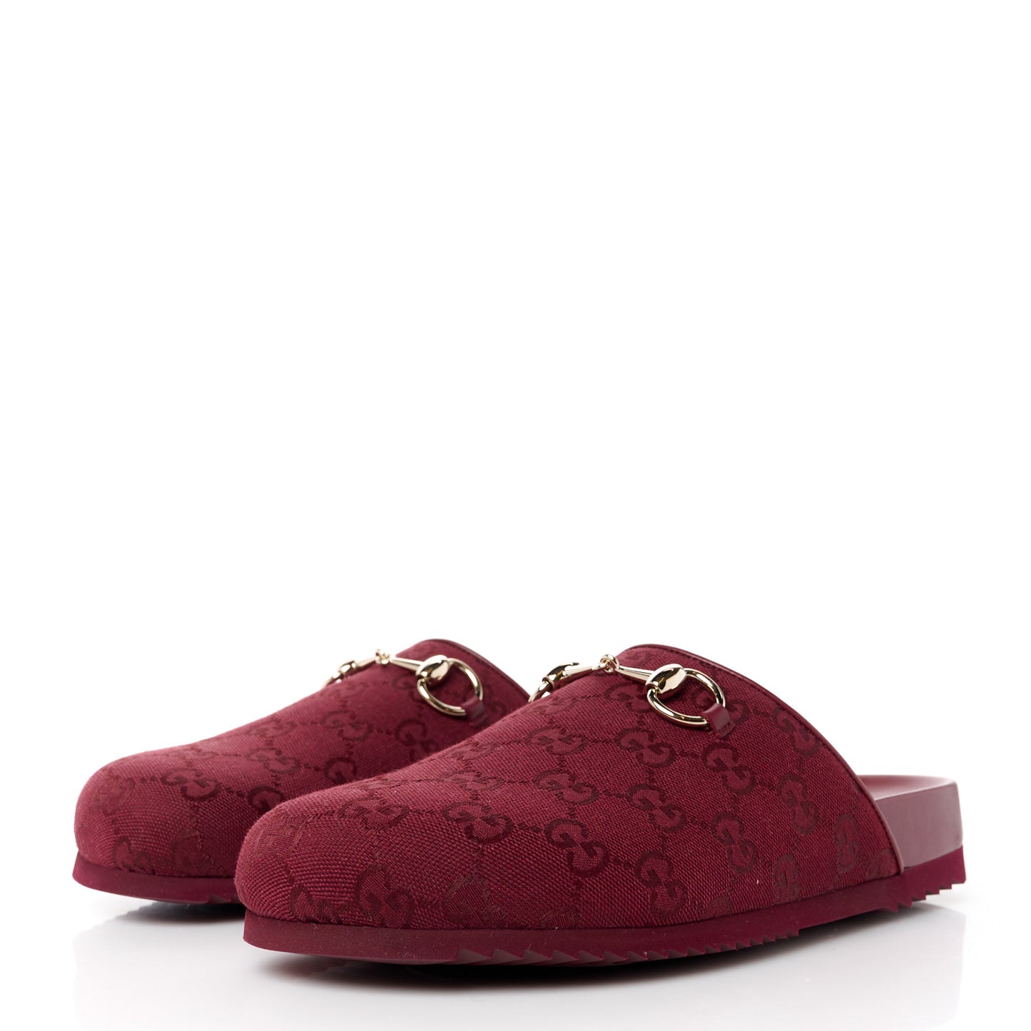 GG Supreme Monogram Womens Horsebit Slippers 39 Rosso Ancora
