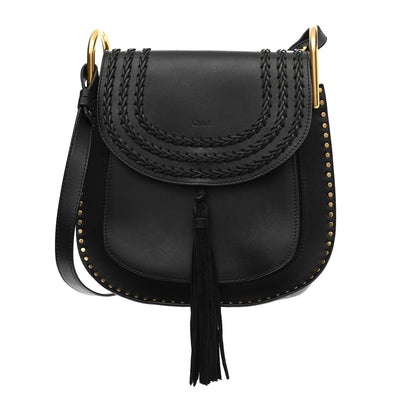 Chloe Calfskin Braided Medium Hudson Shoulder Bag Black 1 of 8