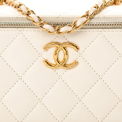 Chanel Lambskin Quilted Small CC Dynasty Vanity Case With Chain White 8 of 15