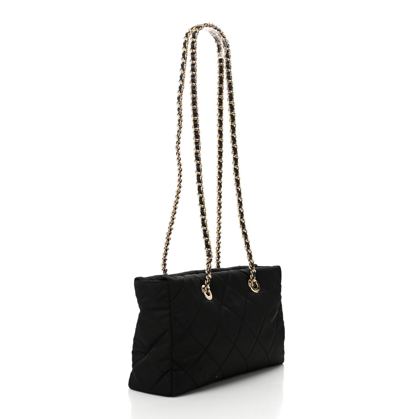 Re-Nylon Impuntu Quilted Re-Edition 1995 Chaine East West Medium Tote Bag Black