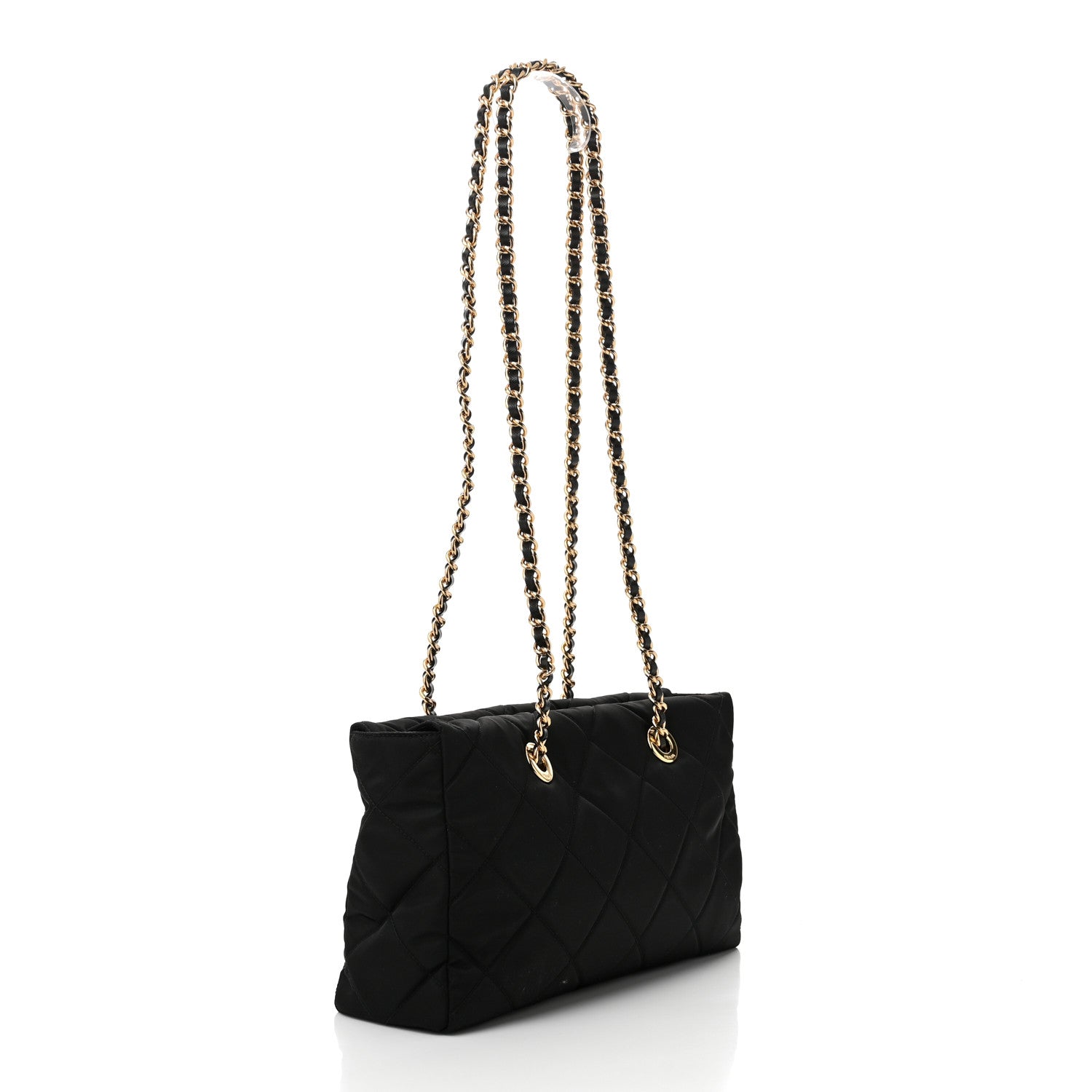 Prada Re-Nylon Impuntu Quilted Re-Edition 1995 Chaine East West Medium Tote Bag Black 3 of 10