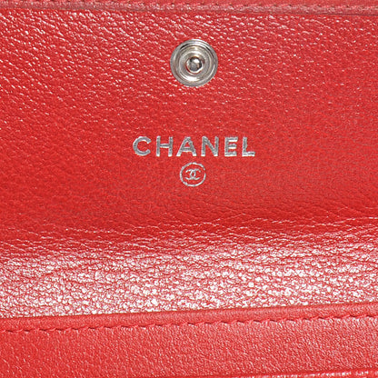 Chanel Leather Camellia Card Holder Wallet Red 8 of 9