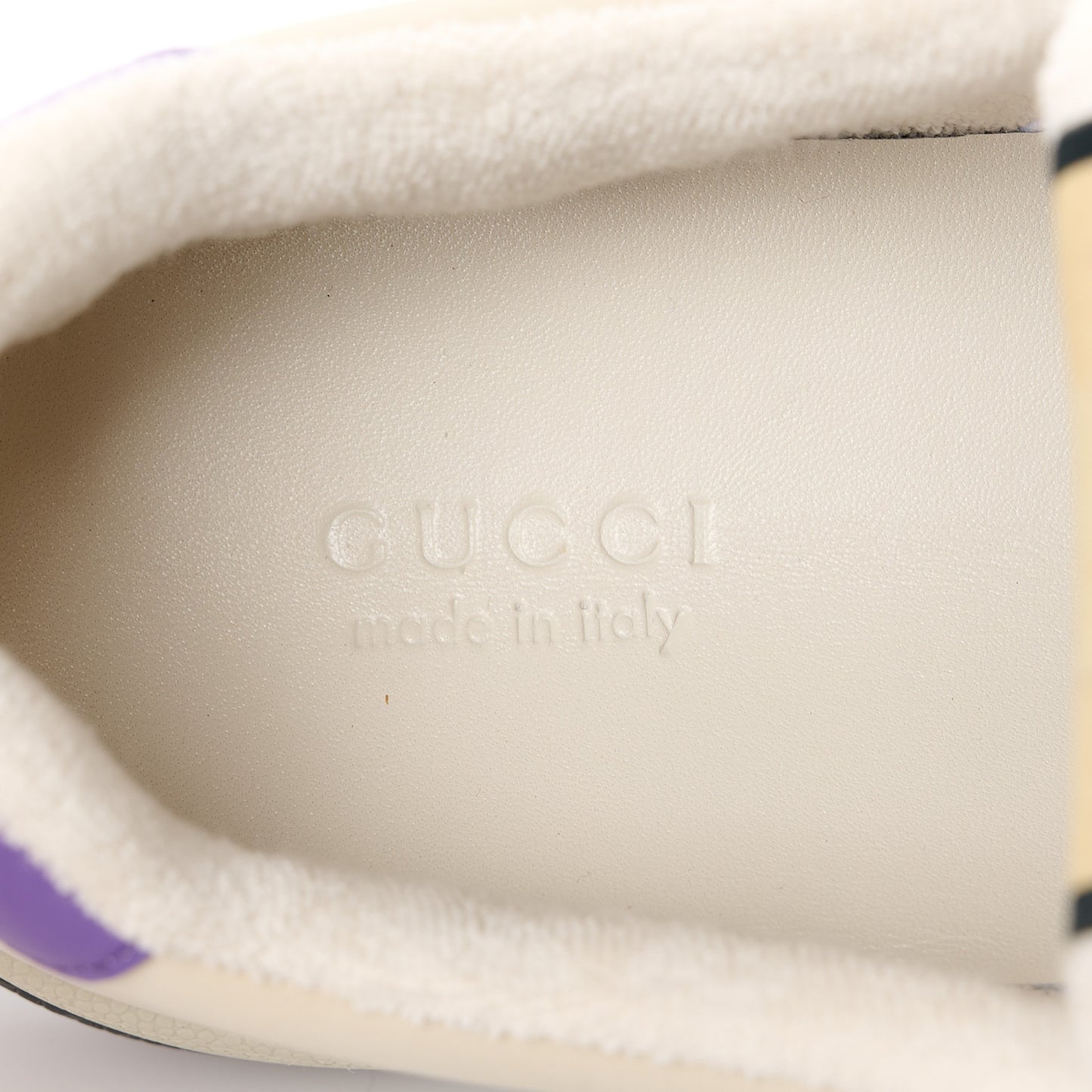 Calfskin Lame GG Monogram Web Womens Screener Sneakers 39.5 Blue Silver Dusty Milk Shine Purple