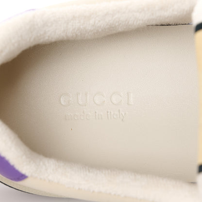 Gucci Calfskin Lame GG Monogram Web Womens Screener Sneakers 39.5 Blue Silver Dusty Milk Shine Purple 8 of 10