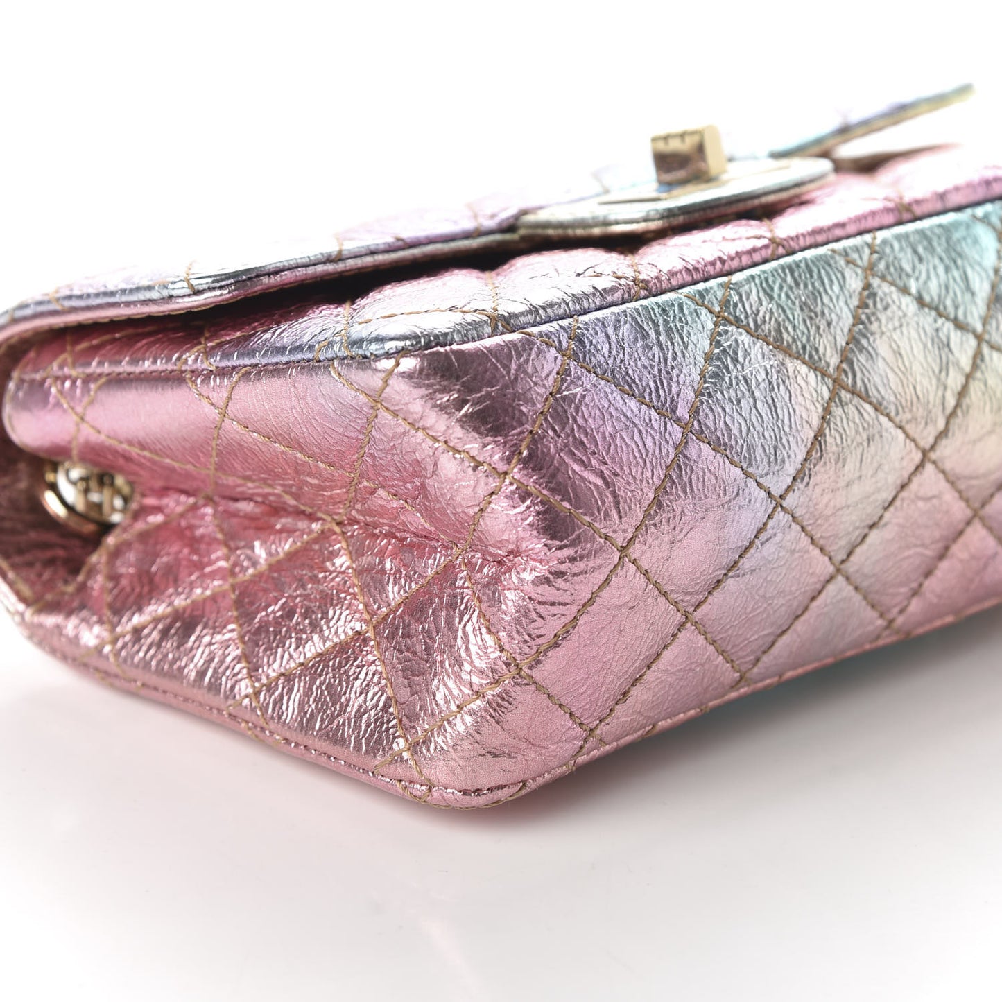 Metallic Goatskin Quilted Mini 2.55 Reissue Flap Multicolor