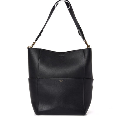 Celine Soft Grained Calfskin Sangle Bucket Bag Black 1 of 6