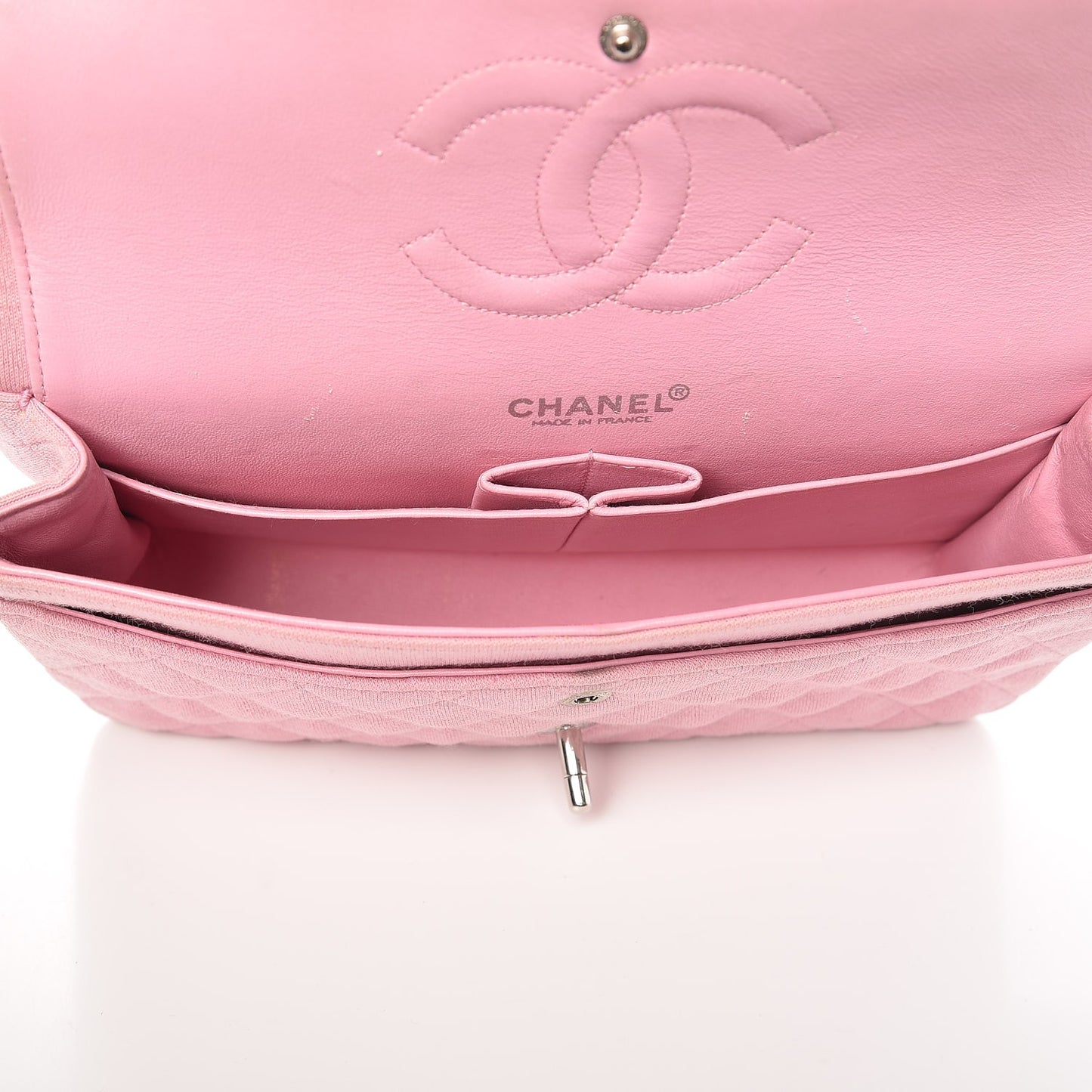 Jersey Quilted Medium Double Flap Pink
