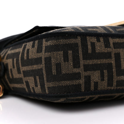 Fendi Fabric Jacquard FF 1974 Medium Baguette Tobacco Moro Black 8 of 9