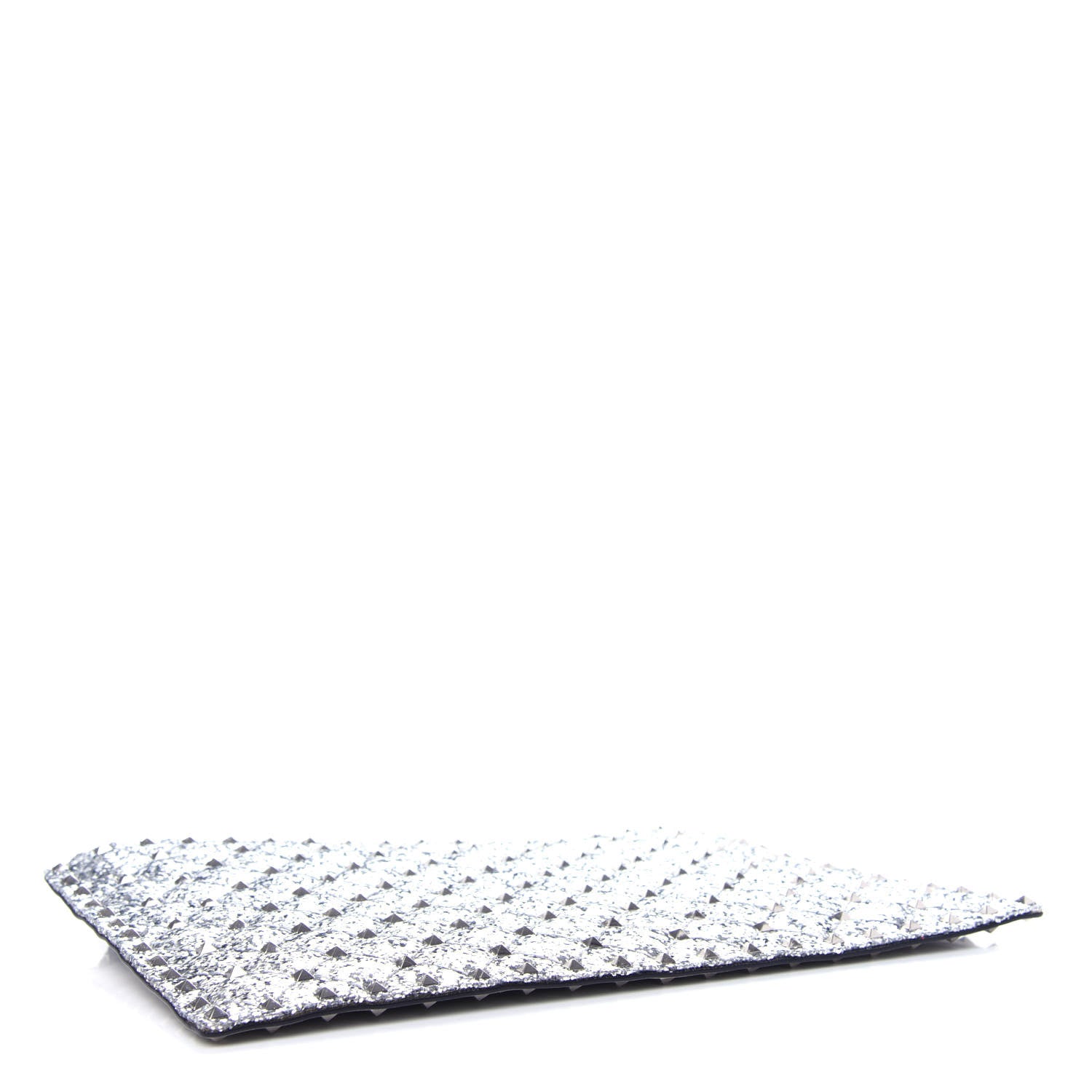 Valentino Garavani Glitter Rockstud Spike Zip Pouch Silver 4 of 6