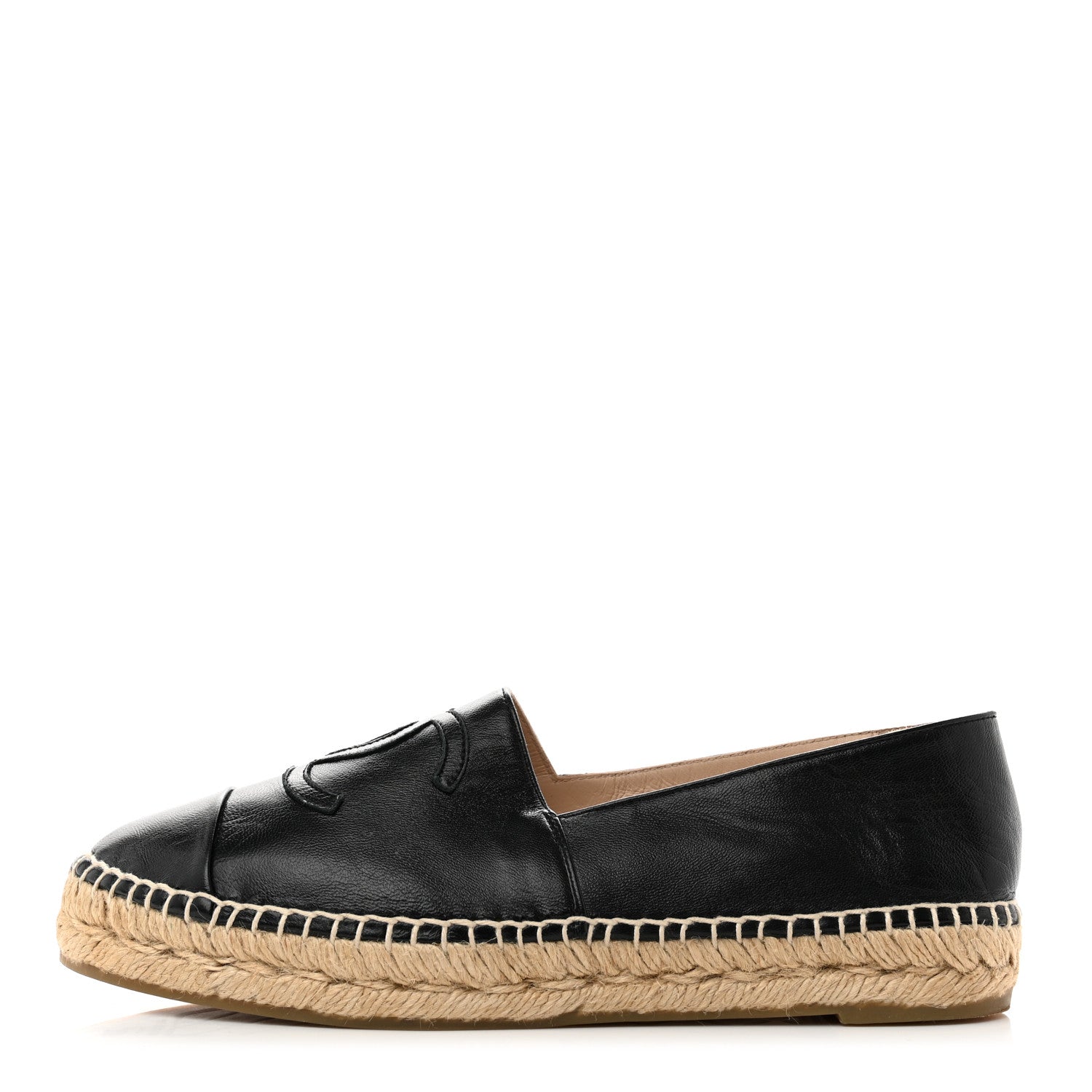 Chanel Lambskin CC Espadrilles 39 Black 1 of 8