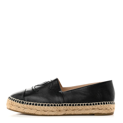 Chanel Lambskin CC Espadrilles 39 Black 1 of 8