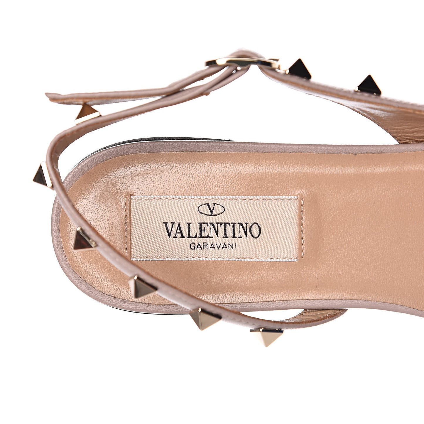 Nappa Rockstud Slingback Flats 37 Black Poudre