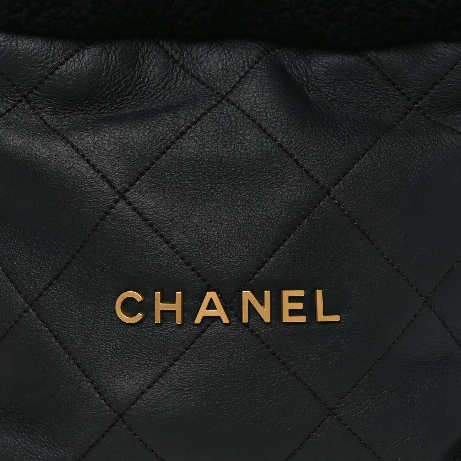 Chanel Aged Lambskin Shearling Quilted Small Chanel 22 Black 9 of 11