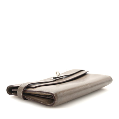 Hermes Chevre Mysore Kelly Longue Wallet Etoupe 4 of 7