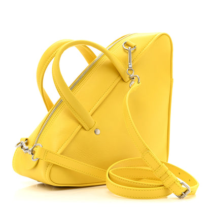 Balenciaga Shiny Day Calfskin Logo S Triangle Duffle Jaune Black 3 of 8