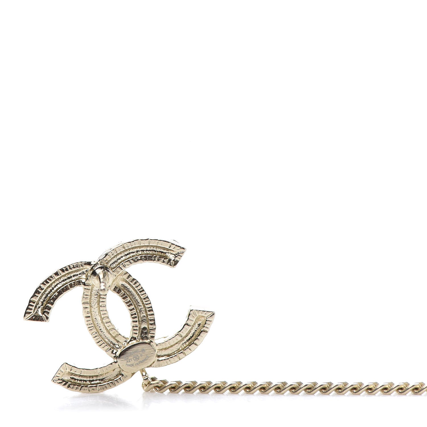 Chanel Crystal CC Cuff Single Earring Gold 3 of 5