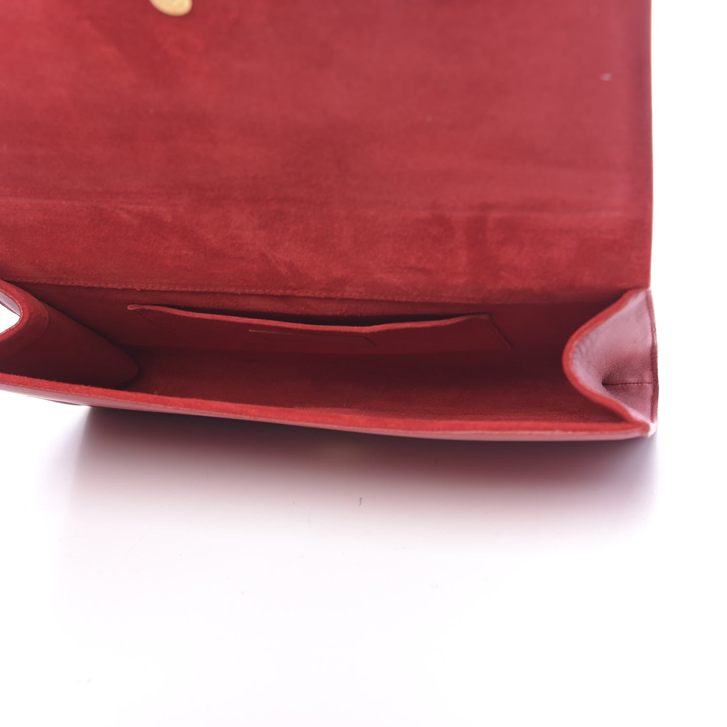 Saint Laurent Calfskin Classic Y Ligne Clutch Red 5 of 11