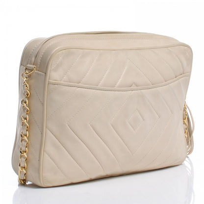 Chanel Lambskin Chevron Tassel Camera Case Beige 3 of 10