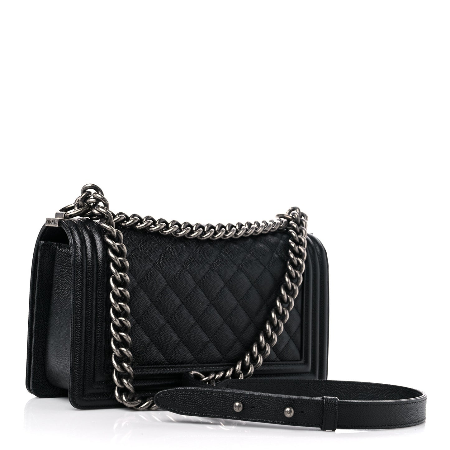 Caviar Quilted Medium Boy Flap Black