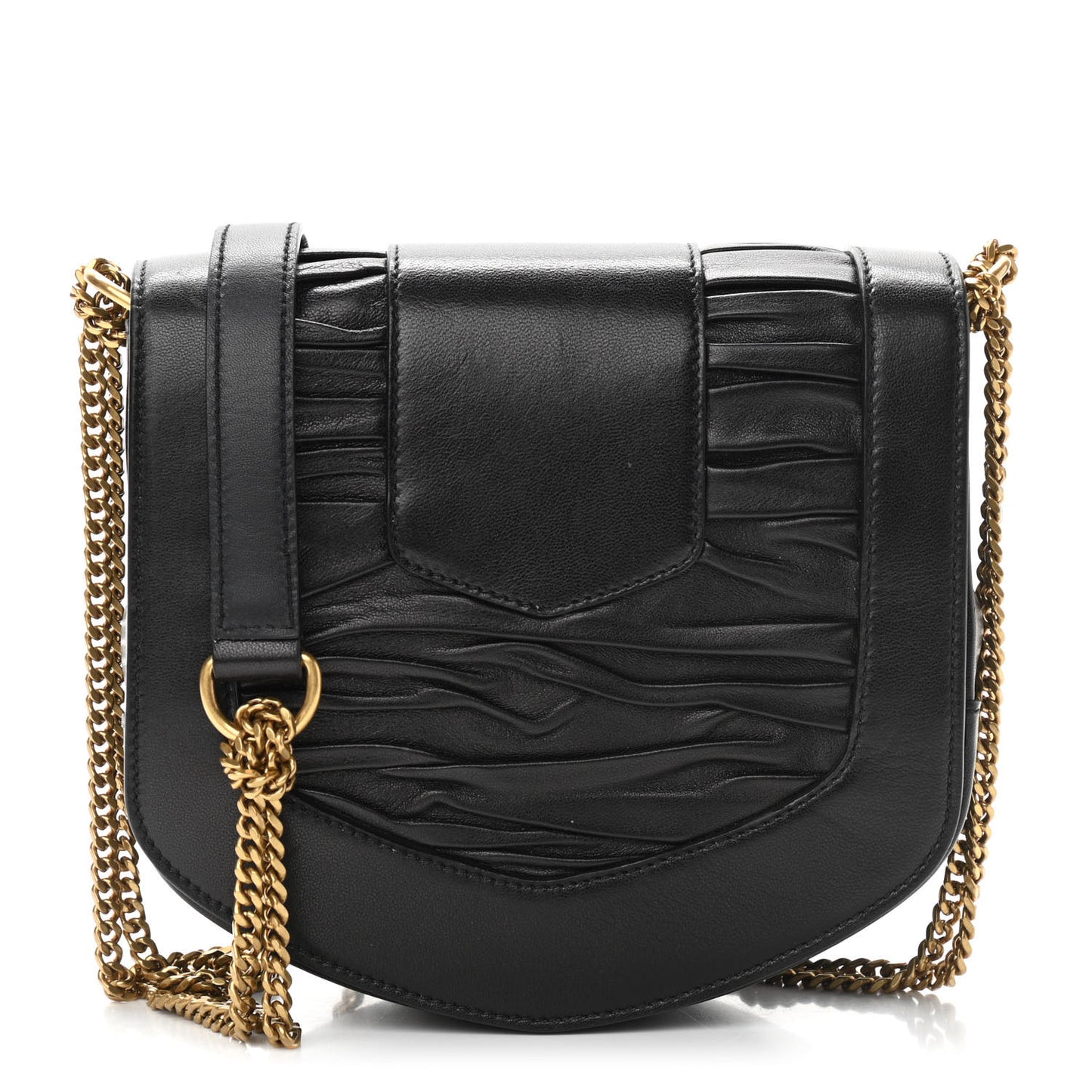 Lamskin Chrissie Chain Shoulder Bag Black