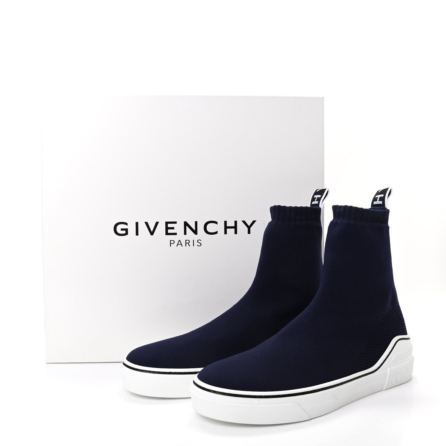 Givenchy Technical Canvas Knit Mens George V Sock Sneakers 39 Navy 6 of 6