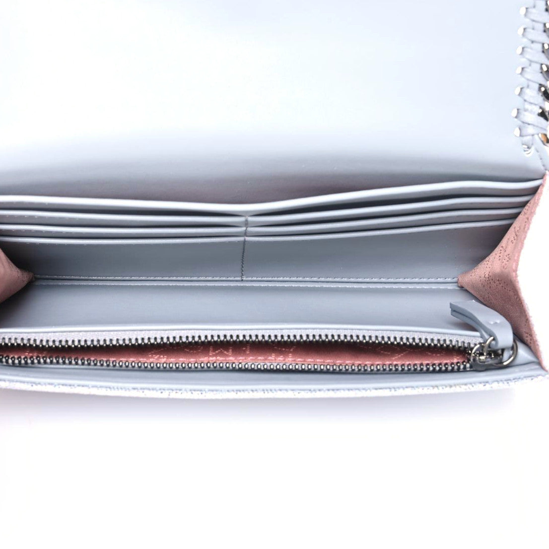 Stella McCartney Metallic Shaggy Deer Falabella Flap Wallet Grey 5 of 6
