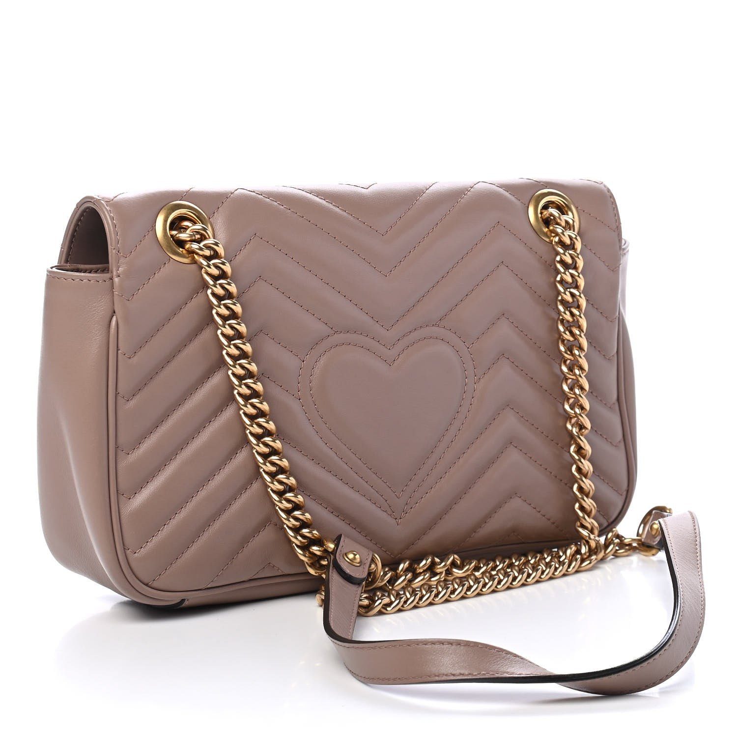 Gucci Calfskin Matelasse Small GG Marmont Shoulder Bag Porcelain Rose 3 of 9